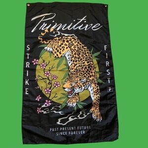 Primitive Skateboards Fabric Banner 47x30 Cheetah Leopard Cannabis